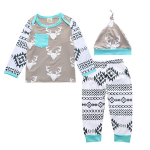Ensemble de vêtements pour enfants en tricot d'automne en gros : pantalon et bonnet pour bébé et tout-petit - Product Image 1