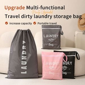 Waterproof Oxford Cloth Drawstring Reusable Zipper <b>Laundry</b> Bag with Handles <b>Storage</b> Bags for Bathroom Clothing Organizer - Product Image 2