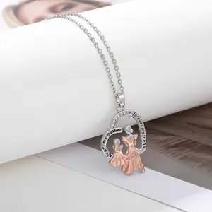 Mother's Necklace Zircon Heart-shaped Geometric MOM Pendant Necklace Jewelry For Mother's Day Gift
