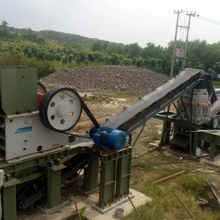 Machine à poncer en agate de pierre, avec ligne de production, usine, broyeur à mâchoire