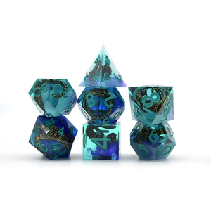 Magnifique jeu <span class=keywords><strong>de</strong></span> dés à noyau liquide RPF sans moisissure, motif tentacule bleu océan, pour <span class=keywords><strong>jeux</strong></span> <span class=keywords><strong>de</strong></span> rôle - Product Image 6