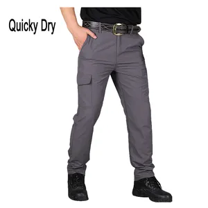 Pantalones tácticos de secado rápido para hombre, pantalón de combate, senderismo, caza, trabajo, con bolsillos