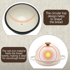 Horno holandés <span class=keywords><strong>de</strong></span> <span class=keywords><strong>hierro</strong></span> fundido con tapa <span class=keywords><strong>para</strong></span> <span class=keywords><strong>hornear</strong></span> <span class=keywords><strong>pan</strong></span> <span class=keywords><strong>de</strong></span> masa fermentada, horno redondo <span class=keywords><strong>de</strong></span> 5 cuartos <span class=keywords><strong>de</strong></span> galón, olla <span class=keywords><strong>para</strong></span> <span class=keywords><strong>pan</strong></span> <span class=keywords><strong>de</strong></span> Horno Holandés <span class=keywords><strong>de</strong></span> <span class=keywords><strong>hierro</strong></span> fundido esmaltado - Product Image 5