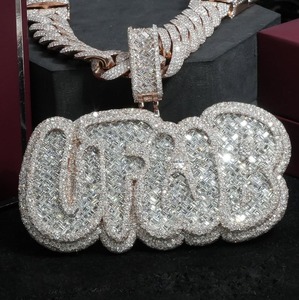 Pendentif Breloque Hip Hop Personnalisé en Argent Moissanite Lettre, Meilleure Vente, pour Femmes, Hommes et Unisexe, Style Fête, à Prix Compétitif - Product Image 6