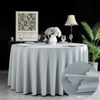Luxueux Hôtel Restaurant Table À Manger Ronde Salle De Banquet Grande Table Ronde Coton Lin Ménage Table Tapis