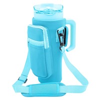 Étui isotherme en néoprène pour bouteille d'eau ou gobelet, 20oz, 30oz, 40oz, avec fermeture éclair, style bandoulière tendance