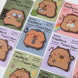 Blocchetti Adesivi a Forma di Capibara, 30 Fogli Multicolore, Carta Adesiva Kawaii a Forma di Capibara, Formato Piccolo - Product Image 4