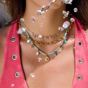 Collar con Colgante de Corazón Romántico y Dulce de Acero Inoxidable con Oro de 18K, Joyería para Regalo - Product Image 3