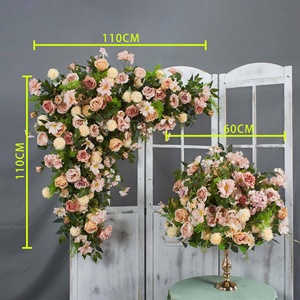 Juego de decoración de <span class=keywords><strong>fondo</strong></span> de arco Floral tradicional hecho a mano, polvo recién llegado para champán, rosa, boda, escenario, fila Artificial - Product Image 6