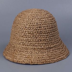 Sombrero de Paja Tejido a Mano para Mujer, Plegable, Protección Solar, Estilo Casual, para Playa, Viajes, Pesca - Product Image 5