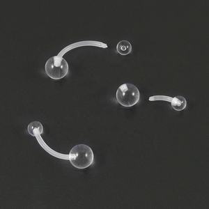 Acrylique clair 7 pièces <span class=keywords><strong>nombril</strong></span> anneaux de <span class=keywords><strong>nombril</strong></span> femmes enceintes bijoux de corps flexibles haltère fil externe motif de cloche de mariage - Product Image 2