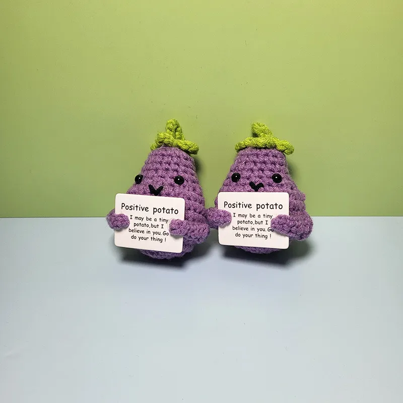 2024 Nieuwe Aankomst Gehaakte Groenten Amigurumi Aardappel Gehaakte Aubergine Ornamenten