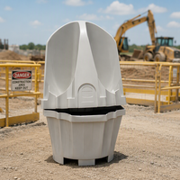 Toilettes portables modernes écologiques pour 4 personnes, en HDPE, avec support mobile pour événements et sites