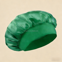 Bonnet en satin de soie coloré LUMI, simple couche, bouclé et élastique, pour femme, pour dormir et la douche, 30x30cm