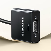 SAMZHE Convertisseur Vidéo HD Noir Brillant 1080P/60Hz vers VGA, Adaptateur avec Câble PVC de 12cm pour Ordinateur Portable, Boîtier TV, PS5, Moniteur, Projecteur