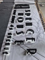 Letras Retroiluminadas Pintadas en Acero Inoxidable 304 Negro, Alta Calidad, Alta Valoración por los Clientes, Señalización Personalizada para Exteriores