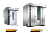 Four rotatif diesel 64 plateaux 2 chariots rotatifs Four de cuisson du pain Équipement de cuisson industriel commercial Machines