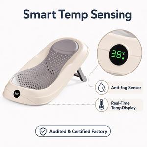 Support de Bain Bébé 53x30.5x19cm avec Affichage Intelligent de la Température, Capteur Anti-Buée, Pliable à Boucle Pression, 416.5g PP+TPE, Nouveau-né, OEM - Product Image 3