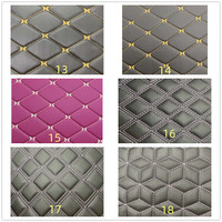 Alfombrillas de Coche Sintéticas Acolchadas de Cuero PVC con Estilo, Bordado de Cuero Sintético con Diferentes Diseños de Puntadas, Versátiles para Muebles, Bolsos y Sofás