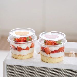 150ml 250ml Wadah Makanan Transparan Sekali Pakai dari Plastik <span class=keywords><strong>PET</strong></span> untuk Kue, Yogurt, Es Krim, Jelly, Puding, Dessert dengan Tutup - Product Image 3