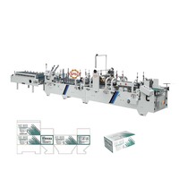 Machine automatique de fabrication de boîtes à gâteaux / Machine plieuse-colleuse à 4 et 6 coins, machine de pliage et de collage de boîtes en carton