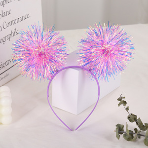 Diadema Infantil con <span class=keywords><strong>Bolas</strong></span> Metálicas Brillantes y Coloridas, Accesorios para el Cabello, para Fiestas y Actuaciones, Personalizada con Láser, Shengpeng - Product Image 5
