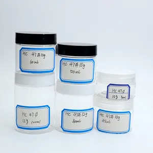 Tarros de plástico transparente para crema corporal, contenedores cosméticos redondos de cara recta con tapa superior de tornillo, 2 oz, 60ml