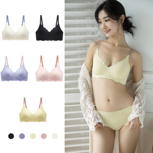 Contraste Crystal Cup Jelly Soft Support <span class=keywords><strong>bar</strong></span> Push up Reunidos y ajustados Girl Traceless Ice Silk BH Sujetador sin aros - Product Image 1