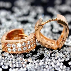 Orecchini Mynec in Oro con Diamanti, Taglio Brillante Rotondo, Colore G, Diamanti Naturali, Stile Classico da Donna per Uso Quotidiano - Product Image 3