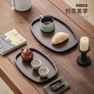 Plateaux en bois de noyer en gros, assiettes à dessert multifonctionnelles, porte-gobelets, plateaux à thé, plateaux de présentation pour le thé de l'après-midi - Product Image 6