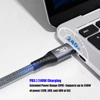 Câble USB4 tressé ULT-unite coaxial Type-C 4K 144Hz 0,2m 0,8m 1m 40 Gbps USB4 avec charge rapide 240W certifiée