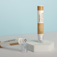 Tube cosmétique en plastique PE brillant de bonne qualité avec tête de massage à rouleau unique 15ml 25ml pour sérum contour des yeux, emballage personnalisé non scellé
