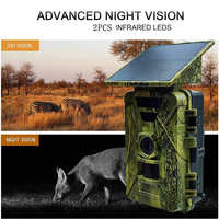 Caméra de surveillance de sentier Wifi à vision nocturne alimentée par énergie solaire 60MP 8K Caméras de chasse Temps de déclenchement de 0,3 s Caméra pour la surveillance de la faune Chasse