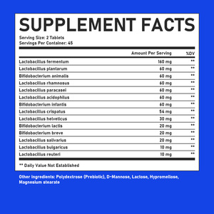 Comprimés probiotiques pour hommes en marque privée, contenant du Lactobacillus Fermentum, favorisent le système digestif et renforcent le système immunitaire - Product Image 2