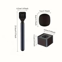 Adaptateur sans fil portable 2-en-1 Type C pour microphone Rode DJI avec support de logo, bonnette anti-vent en mousse pour interview et perche de microphone
