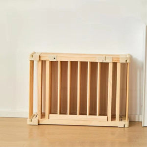 Parc de jeu pliable en bois naturel pour bébé, portable avec taille et forme réglables, inclut 2 planches de jeu - Product Image 6