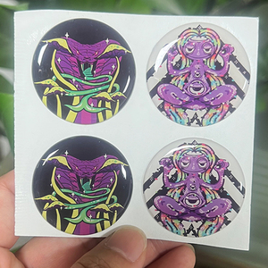 Custom Raised <b>Logo</b> 3D Soft Crystal Epoxy Domed <b>Stickers</b>, Clear Resin Printed Labels for Brand Decoration - Product Image 4
