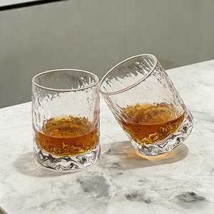 Vaso de vidrio con textura de corteza gruesa para whisky y zumo, vaso individual de color sólido para fiestas, para adultos. - Product Image 5