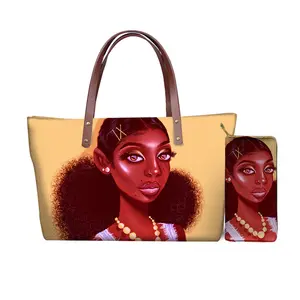 Sac à main en cuir noir pour femme, sac à main Chic style Afro-américain, accessoire de mode