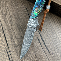 Couteau pliant avec manche en fleur de cerisier, en acier Damas, tranchant et durable, pour la découpe de fruits (DIY & OEM)