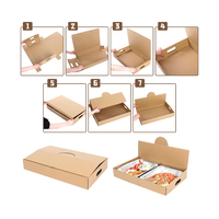 Boîte à lunch pliable en carton ondulé ZY Factory pour 2 récipients en aluminium, robuste et sûre pour les aliments chauds ou froids à emporter