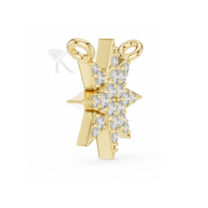 Collar de Joyería Fina Elegante con Colgante de Estrella de 8 Puntas con Diamantes Cultivados en Laboratorio - Product Image 2