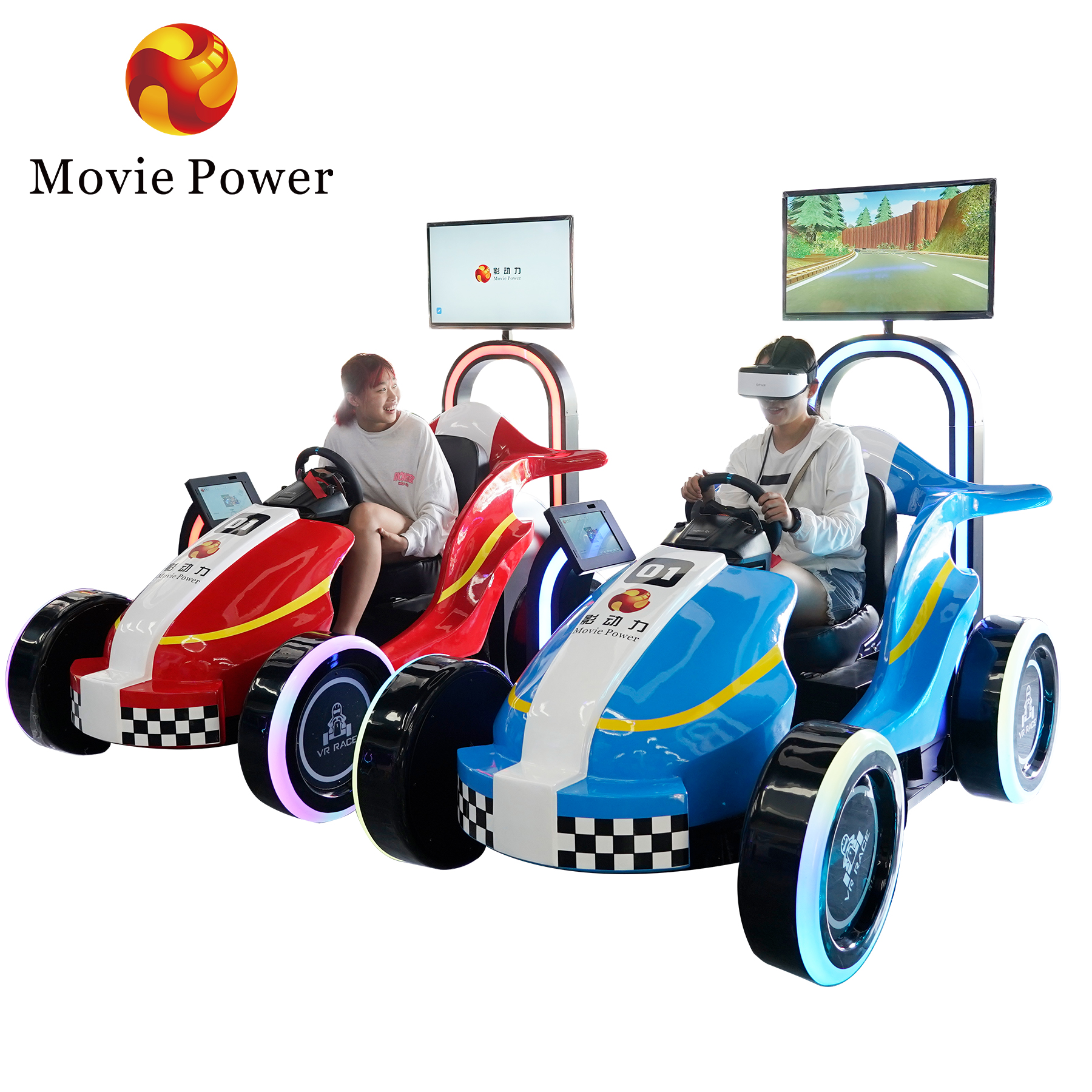 Make Money Amusement Park Rides Children Arcade Game Machine VR Projector Games Racing System Platform VR Kids Driving Car