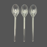 Ensemble de vaisselle jetable en plastique Hong Er pour fêtes et pique-niques, option logo personnalisé, noir/blanc/transparent, fourchettes, couteaux, cuillères en PS