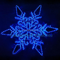 Décorations de Noël suspendues de 60 cm pour l'extérieur, IP65, bleu glace, fer, maison, jardin, centre commercial, rue, flocons de neige, lumières LED 2D