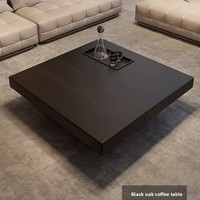 Table basse flottante en noyer, style italien moderne et minimaliste, idéale pour les salons familiaux, les appartements et les hôtels