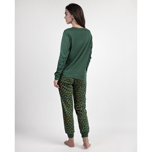 ชุดนอนถั่วลิสงของผู้หญิงสีเขียวคลาสสิกพร้อมแขนยาว - Product Image 3