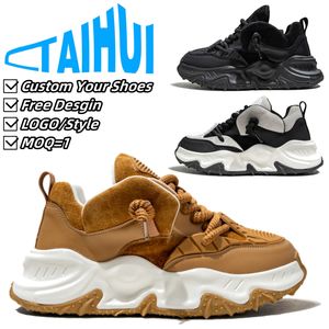 Hombre al aire libre resistente al desgaste suela gruesa zapatos de aumento de altura caminar zapatillas gruesas estudiante patio correr zapatos deportivos - Product Image 1