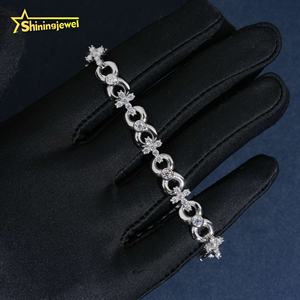 Hip Hop Takı Rapçi Sonsuzluk Buzlu Küba Haçı 8mm Mozanit Elmas 925 Ayar Gümüş Bileklik - Product Image 5