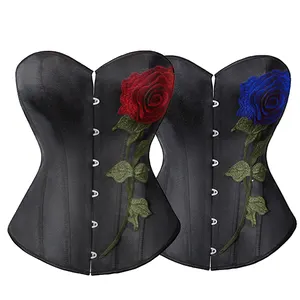2024 new arrival corsets Overbust Shapewear with 3D Rose Lace Up Slimmer Body Shaper corset
